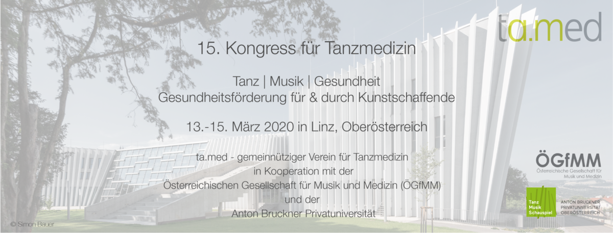 15. Kongress für Tanzmedizin 15. Kongress für Tanzmedizin